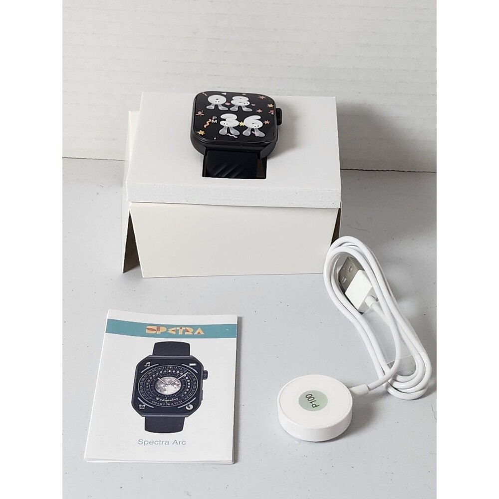 Spetra Arc Smart Watch For Men/Women, Waterproof Bluetooth iPhone Android -Black